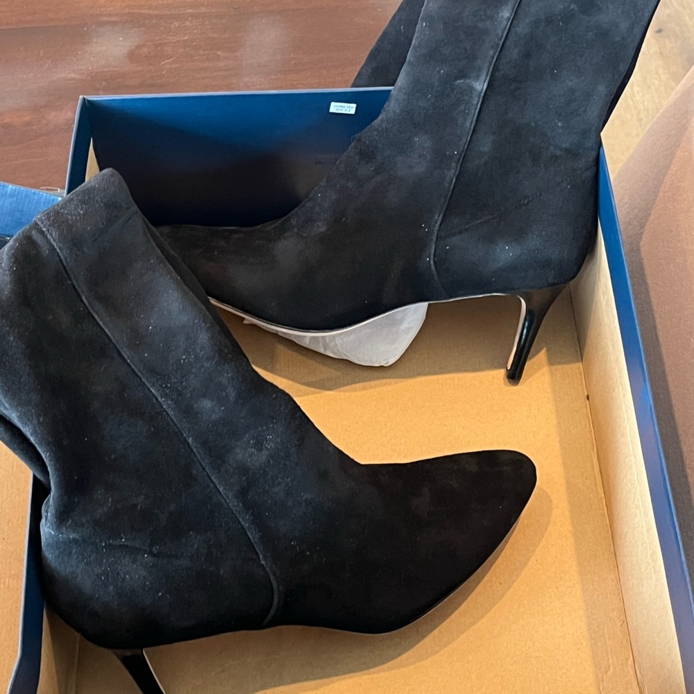 NEW Cole Haan Black Heeled Boots, Never Worn